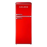 Galanz GLR10TRDEFR True Top Freezer Retro Refrigerator Frost Free, Dual Door Fridge, Adjustable...