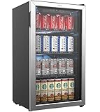 hOmeLabs Beverage Refrigerator and Cooler - 120 Can Mini Fridge with Glass Door for Soda Beer or...