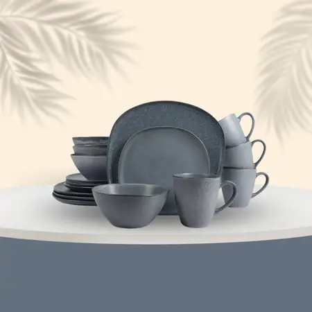 Elanze Designs Modern Chic Smooth Ceramic Stoneware Dinnerware Set