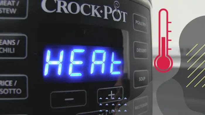 The temperature of the slow cooker